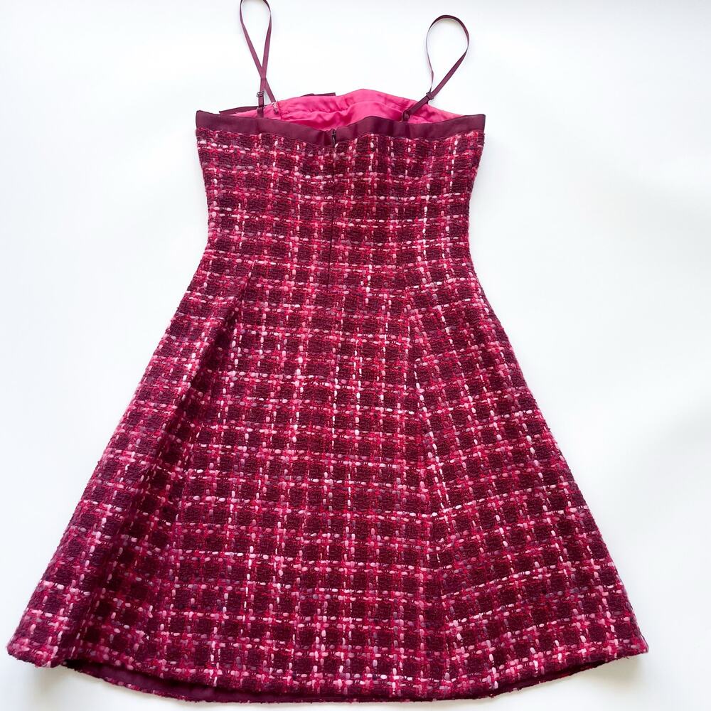 Women's Y2K Betsey Johnson Red and Pink Tweed Dress Size XS/Small - Picture 10 of 10